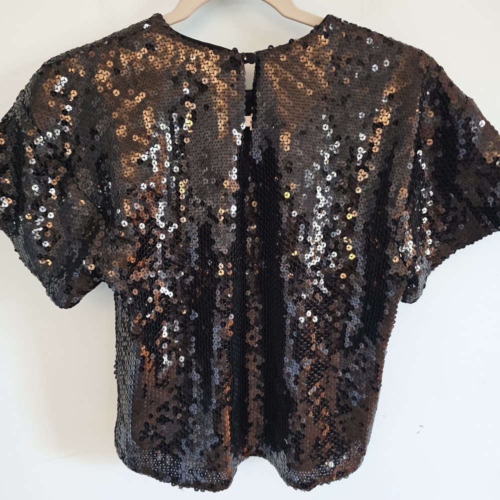 Parker Black Sequin Top Size Small‎ - Picture 2 of 3
